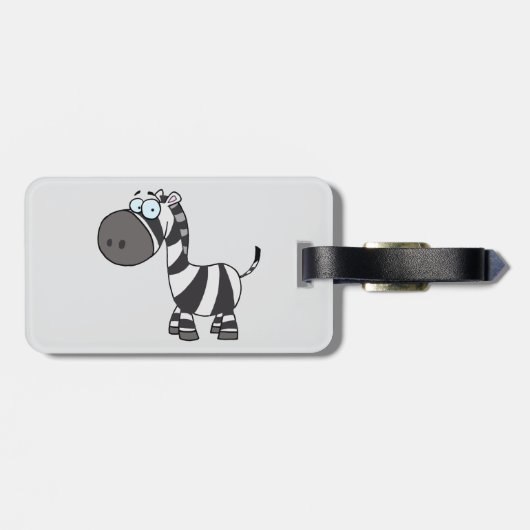 Cute Cartoon Zebra Funny Animal Character ラゲッジタグ (裏面横)
