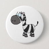 Cute Cartoon Zebra Funny Animal Character 缶バッジ (正面)