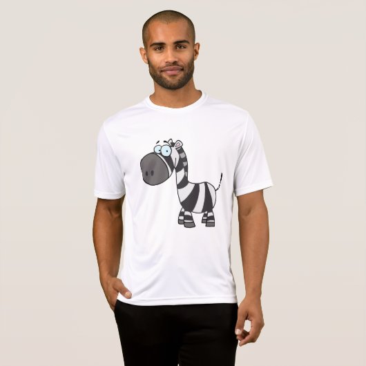 Cute Cartoon Zebra Funny Animal Character Tシャツ (正面フル)