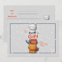 Cute Cat ギフトカード | Just For You ノートカード
