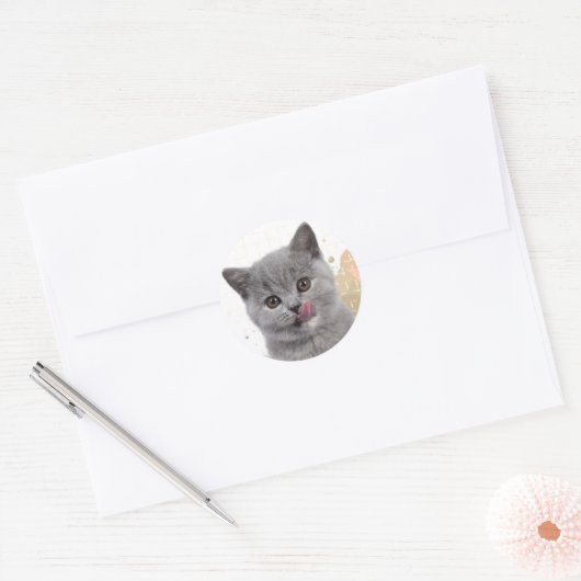 Cute cat  ラウンドシール (封筒)