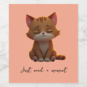 Cute cat ワインラベル (シングルラベル)