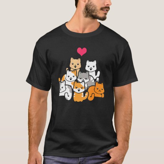 Cute Cat   a bunch of cute cats Tシャツ (正面)