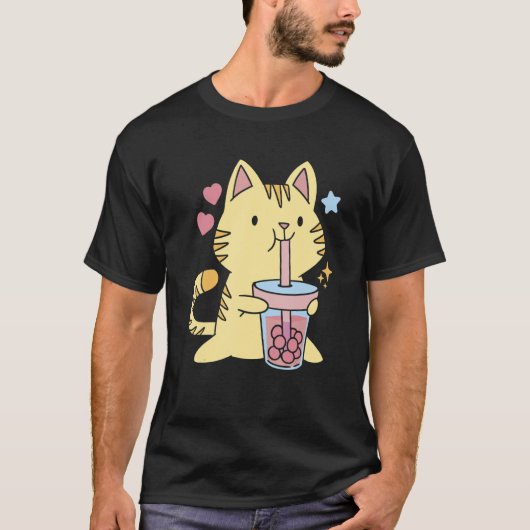 Cute Cat And Boba Tシャツ (正面)