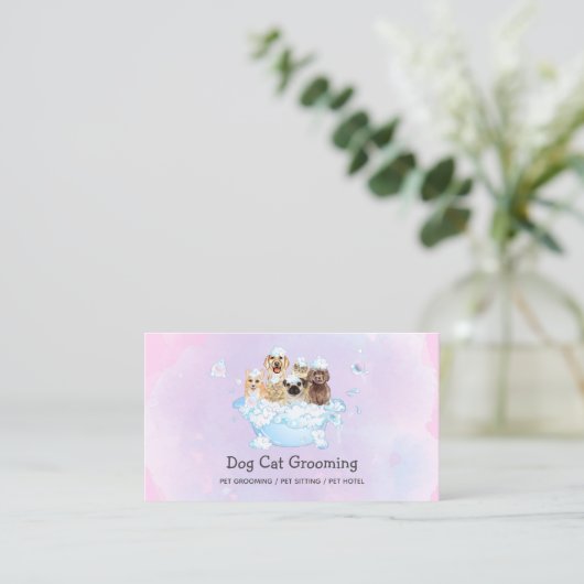 Cute Cat and Dog grooming Pet boutique 名刺 (スタンド正面)