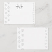 Cute Cat and Dog Pet Paw Prints Monogram ノートカード (正面/裏面)