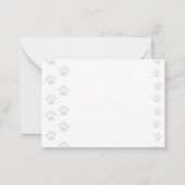Cute Cat and Dog Pet Paw Prints Monogram ノートカード (裏面)