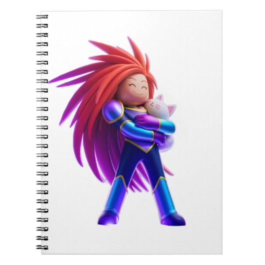 Cute cat and female Roblox  ノートブック (正面)