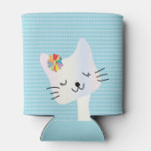 Cute Cat and Flowers Dotty Personalised  缶クーラー (裏面)