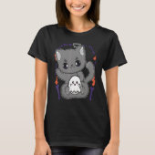 Cute Cat And Ghosts For Cute Horror Fans Tシャツ (正面)