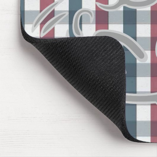 Cute Cat and Plaid Pattern マウスパッド (コーナー)