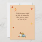 Cute Cat and Retro Pumpkins Fall Birthday シーズンカード (裏面)