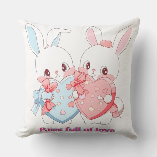 Cute Cat Art Pillow for Nursery, Kids’ Room  クッション (正面)