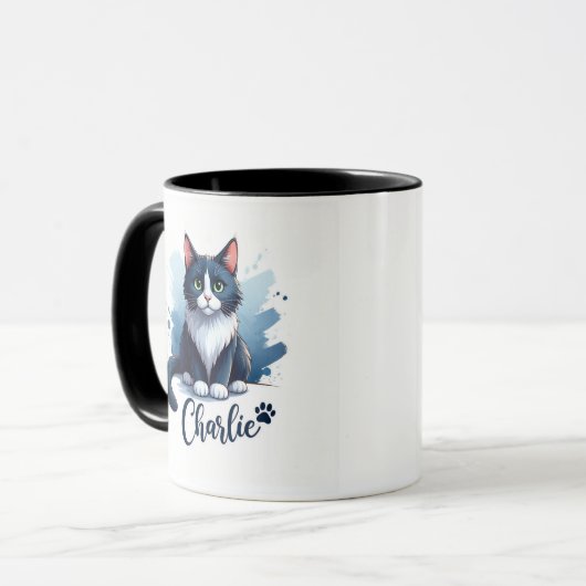 Cute Cat Artwork Mug – Gift for Animal Lovers マグカップ (正面左)