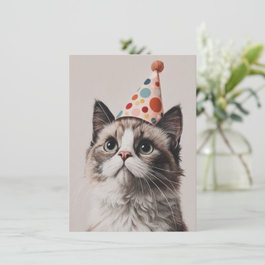Cute Cat Birthday Card (スタンド正面)