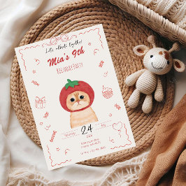 Cute Cat Birthday Invitation | Kid Birthday Invita 招待状