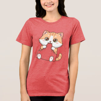 Cute Cat Bite Happens T-shirt トライブレンドTシャツ