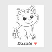 Cute Cat Black and White シール (シート)
