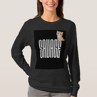 cute cat & black pink t-shirt tシャツ