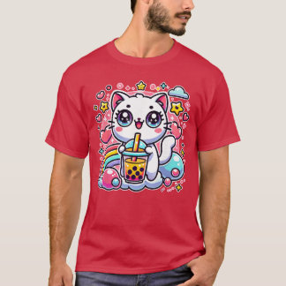 Cute Cat Bobaea Bubbleea Anime Kawaii Neko Gift Id Tシャツ