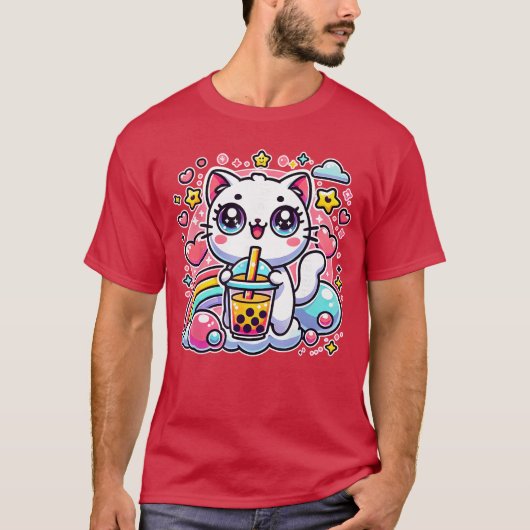 Cute Cat Bobaea Bubbleea Anime Kawaii Neko Gift Id Tシャツ (正面)