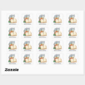 Cute Cat Book Stack Custom Name Bookplate スクエアシール (シート)