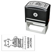 Cute Cat & Books From the Library of Book セルフインキングスタンプ (インサイチュ)