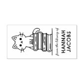 Cute Cat & Books From the Library of Book セルフインキングスタンプ (デザイン)