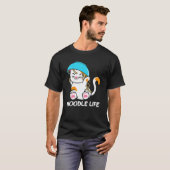 Cute Cat Bowl Noodles Head Noodle Life Kitten Kitt Tシャツ (正面フル)