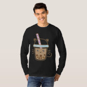 Cute Cat Bubble Boba Milk Tea Rainbow Bes Tea Tシャツ (正面フル)
