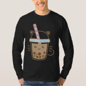 Cute Cat Bubble Boba Milk Tea Rainbow Bes Tea Tシャツ (正面)