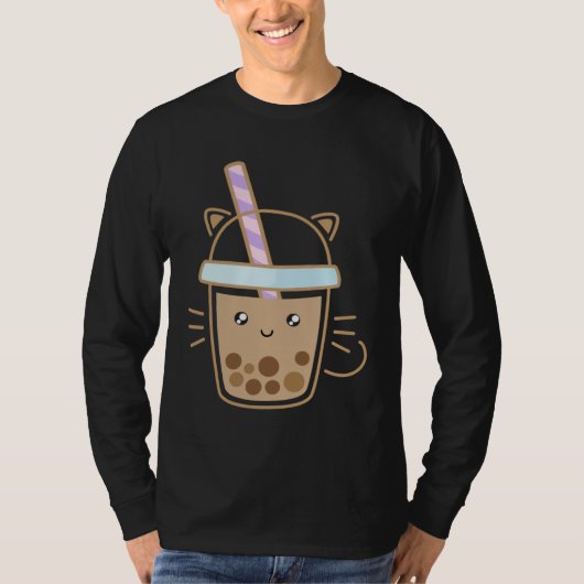 Cute Cat Bubble Boba Milk Tea Rainbow Bes Tea Tシャツ (正面)