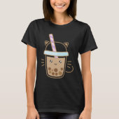 Cute Cat Bubble Boba Milk Tea Rainbow Bes Tea Tシャツ (正面)