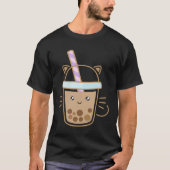 Cute Cat Bubble Boba Milk Tea Rainbow Bes Tea Tシャツ (正面)