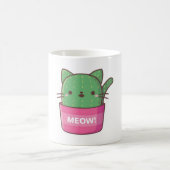 Cute Cat Cactus Plant Pun コーヒーマグカップ (中央)
