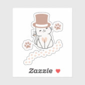 CUTE CAT CAT LOVERS HAT, FLOWER CAT シール (シート)