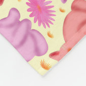 Cute Cat Cherry Floral Pattern | Kawaii Kitty  フリースブランケット (角)