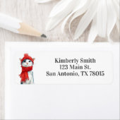 Cute Cat Christmas Address ラベル (インサイチュ)