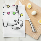 Cute Cat Christmas design キッチンタオル (四つ折り)