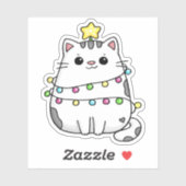 Cute Cat Christmas design シール (シート)