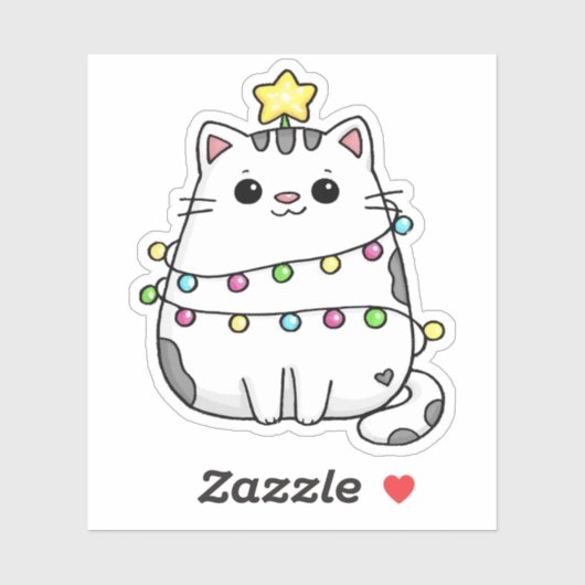 Cute Cat Christmas design  シール (シート)