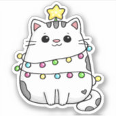 Cute Cat Christmas design  シール (正面)