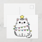 Cute Cat Christmas design  ポストカード (正面/裏面)