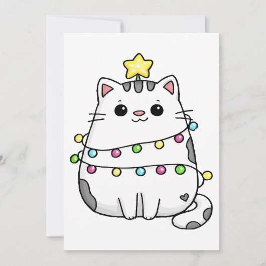 Cute Cat Christmas design  招待状 (正面)