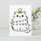 Cute Cat Christmas design  招待状 (スタンド正面)