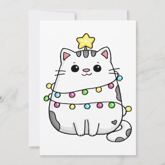 Cute Cat Christmas design  招待状 (裏面)