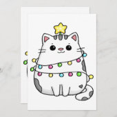 Cute Cat Christmas design  招待状 (正面/裏面)