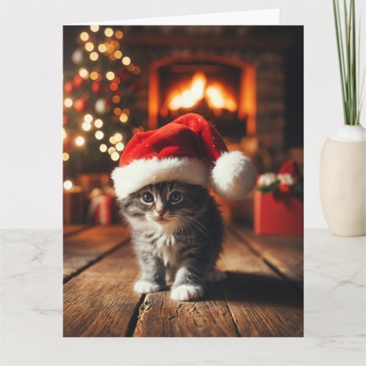 CUTE CAT CHRISTMAS GREETING CARD サンキューカード (正面)