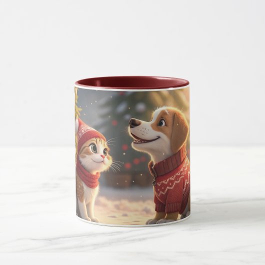 cute  cat christmas mug マグカップ (中央)