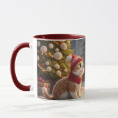 cute  cat christmas mug マグカップ (左)